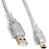 Powermaster USB 2.0 Şeffaf 5 mt Usb AM Mini 5 Pin Kablo