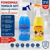 Powermax 2'li Güçlü Temizlik Seti 1000 ml x 2 – Banyo Kireç & Pas Sökücü + Yağ ve Kir Sökücü Sprey Toplam 2000 ml - 2 x 1000 ml