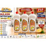 Powermax Bulaşık Deterjanı 750 ml x 3 Adet Toplam 2250 ml Ekonomik Set