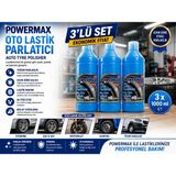 Powermax Oto Lastik Parlatıcı 1000 ml x 3 Adet Toplam 3 Lt Ekonomik Set - 5 lt