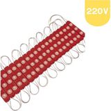 Powerr Led Aydınlatma 10 Adet 220 Volt 2 Watt 3 Lensli Kırmızı 2835 Smd LED Modül IP65