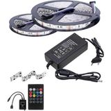 Powerr Led Aydınlatma 10 Metre 12V 120 Ledli Rgb Iç Mekan Şerit LED 8A Plastik Adaptör Sese ve Müziğe Duyarlı LED Kontrol Üniteli Set