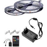 Powerr Led Aydınlatma 10 Metre 12V 60 Ledli Rgb Dış Mekan Şerit LED 5A Priz Tipi Plastik Adaptör Sese ve Müziğe Duyarlı LED Kontrol Üniteli Set