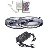 Powerr Led Aydınlatma 10 Metre 12V 60 Ledli Rgb Iç Mekan Şerit LED 5A Plastik Adaptör 24 Tuşlu Ir LED Kontrol Üniteli Set