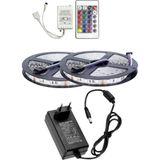 Powerr Led Aydınlatma 10 Metre 12V 60 Ledli Rgb Iç Mekan Şerit LED 5A Priz Tipi Plastik Adaptör 24 Tuşlu Ir LED Kontrol Üniteli Set