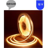 Powerr Led Aydınlatma 12 Volt 8 mm 320 Ledli Esnek Cob Şerit 2700 K Günışığı Iç Mekan 5 Metre