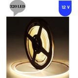 Powerr Led Aydınlatma 12 Volt 8 mm 320 Ledli Esnek Cob Şerit 4000 K Naturel Beyaz Iç Mekan 5 Metre - 4000K