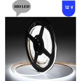 Powerr Led Aydınlatma 12 Volt 8 mm 480 Ledli Esnek Cob Şerit 6500 K Beyaz Iç Mekan 5 Metre