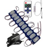 Powerr Led Aydınlatma 20 Adet 12 Volt 1.2 Watt Dar Açılı Tek Lensli Mavi LED Modül 12A Tek Renk Rf Dimmer 2A Priz Tipi Adaptör Set