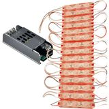 Powerr Led Aydınlatma 20 Adet 12 Volt 1.5 Watt 3 Lensli Kırmızı 2835 Smd LED Modül IP65 Modül 5A Trafo Set