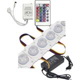 Powerr Led Aydınlatma 20 Adet 12 Volt 1.5 Watt Tek Lensli Rgb 3030 LED Modül 24 Tuşlu Rgb Kumanda 5A Plastik Adaptör Set