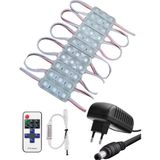 Powerr Led Aydınlatma 20 Adet 12 Volt 1,5 Watt Mini 3 Lensli Amber Smd LED Modül 12A Tek Renk Rf Dimmer 2A Priz Tipi Adaptör Set