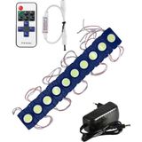 Powerr Led Aydınlatma 20 Adet 12 Volt 2.4 Watt Turkuaz Kare Cob LED Modül 12A Tek Renk Rf Dimmer 2A Priz Tipi Adaptör Set