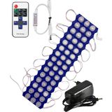 Powerr Led Aydınlatma 20 Adet 12 Volt 3 Watt 3 Lens Mavi 3030 LED Modül 12A Tek Renk Rf Dimmer 3A Priz Tipi Adaptör Set