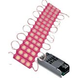 Powerr Led Aydınlatma 20 Adet 12 Volt 3 Watt 3 Lensli Pembe 3030 Smd LED Modül 5A Slim Trafo Set