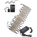 Powerr Led Aydınlatma 20 Adet 12 Volt 3 Watt 3 Lensli Rgb 3030 Smd LED Modül Sese ve Müziğe Duyarlı Kumanda 5A Plastik Adaptör Set