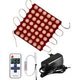 Powerr Led Aydınlatma 20 Adet 12 Volt 6 Watt 6 Lensli Kırmızı 3030 Smd LED Modül 12A Tek Renk Rf Dimmer 3A Priz Tipi Adaptör Set