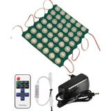 Powerr Led Aydınlatma 20 Adet 12 Volt 6 Watt 6 Lensli Yeşil 3030 Smd LED Modül 12A Tek Renk Rf Dimmer 3A Priz Tipi Adaptör Set