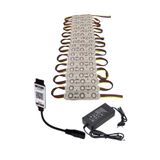 Powerr Led Aydınlatma 20 Adet 12 Volt Samsung 0.72 Watt 3 Lensli Rgb LED Modül Bluetooth Kumanda 5A Plastik Adaptör Set