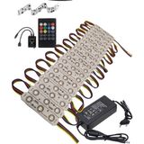 Powerr Led Aydınlatma 20 Adet 12 Volt Samsung 0.72 Watt 3 Lensli Rgb LED Modül Sese ve Müziğe Duyarlı Kumanda 5A Plastik Adaptör Set