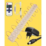 Powerr Led Aydınlatma 20 Adet 24 Volt 1,5 Watt Tek Lensli 3000K Günışığı 3030 Smd LED Modül 12A Tek Renk Rf Dimmer 2A Priz Tipi Adaptör Set