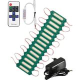 Powerr Led Aydınlatma 20 Adet 24 Volt 2 Watt Yeşil Cob LED Modül 12A Tek Renk Rf Dimmer 2A Priz Tipi Adaptör Set