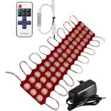 Powerr Led Aydınlatma 20 Adet 24 Volt 3 Watt 3 Lens Kırmızı 3030 LED Modül 12A Tek Renk Rf Dimmer 2A Priz Tipi Adaptör Set