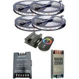 Powerr Led Aydınlatma 20 Metre 12V 60 Ledli Rgb Dış Mekan Silikonlu Şerit LED 20A Slim Trafo 36A Dokunmatik Rf LED Kontrol 36A Rgb Amplifier Üniteli Set