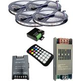 Powerr Led Aydınlatma 20 Metre 12V 60 Ledli Rgb Iç Mekan Şerit LED 20A Slim Trafo 36 A 28 Tuş Rf LED Kontrol 36 A Rgb Amplifier Üniteli Set