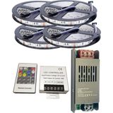 Powerr Led Aydınlatma 20 Metre 12V 60 Ledli Rgb Iç Mekan Şerit LED 20A Slim Trafo 36 A Rf LED Kontrol Üniteli Set