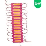 Powerr Led Aydınlatma 24 Volt 2 Watt Pembe Cob LED Modül IP65 10 Adet Modül