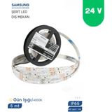 Powerr Led Aydınlatma 24 Volt 2835 Samsung 60 LED 4000 K Naturel Beyaz Dış Mekan 5 Metre Şerit LED IP65 - 4000K