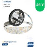 Powerr Led Aydınlatma 24 Volt 2835 Samsung 60 LED 4000 K Naturel Beyaz Iç Mekan 5 Metre Şerit LED - 4000K