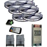 Powerr Led Aydınlatma 30 Metre 12V 60 Ledli Rgb Iç Mekan Şerit LED 30A Slim Trafo 36A 28 Tuş Rf LED Kontrol 2AD 36A Rgb Amplifier Üniteli Set