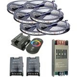 Powerr Led Aydınlatma 30 Metre 12V 60 Ledli Rgb Iç Mekan Şerit LED 30A Slim Trafo 36A Dokunmatik Rf LED Kontrol 2 Ad 36A Rgb Amplifier Üniteli Set