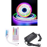 Powerr Led Aydınlatma 5 Metre 12 12MM Volt Iç Mekan 432 Ledli Argb Pixel Cob LED SP611E Bluetoothlu Sese Duyarlı Tek Çıkış Kumanda 5A Plastik Trafo Set