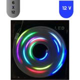Powerr Led Aydınlatma 5 Metre 12 Volt 6X12 mm 120 LED Argb Pixel Neon 5A Plastik Adaptör 14 Tuş Rf Kumandalı Set