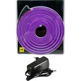 Powerr Led Aydınlatma 5 Metre 12 Volt 6X12 mm Esnek Mor Neon LED 3A Plastik Adaptör Set