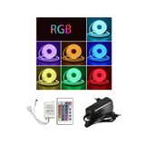 Powerr Led Aydınlatma 5 Metre 12 Volt 6X12 mm Esnek Rgb Neon LED 24 Tuşlu Ir Kumanda 3A Plastik Adaptör Set