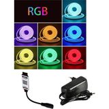 Powerr Led Aydınlatma 5 Metre 12 Volt 6X12 mm Esnek Rgb Neon LED Bluetoothlu Telefondan Kumandalı 3A Plastik Adaptör Set
