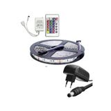 Powerr Led Aydınlatma 5 Metre 12V 60 Ledli Rgb Iç Mekan Şerit LED 3A Plastik Adaptör 24 Tuşlu Ir LED Kontrol Üniteli Set