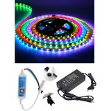 Powerr Led Aydınlatma 5 Metre 12V Iç Mekan 60 Pixel Ledli Bluetooth Cep Telefonundan Kumandalı 5A Plastik Adaptörlü Set - ARGB