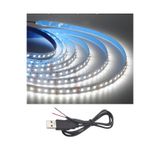 Powerr Led Aydınlatma 5 Metre 5 Volt 2835 Smd 6500 K Beyaz Iç Mekan 60 Ledli Şerit USB Li Siyah Güç Kablosu Set