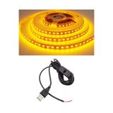 Powerr Led Aydınlatma 5 Metre 5 Volt 2835 Smd Amber Iç Mekan 60 Ledli Şerit USB Li Anahtarlı Siyah Güç Kablosu Set