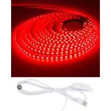 Powerr Led Aydınlatma 5 Metre 5 Volt 2835 Smd Kırmızı Iç Mekan 60 Ledli Şerit USB Li Anahtarlı Beyaz Güç Kablosu Set