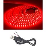 Powerr Led Aydınlatma 5 Metre 5 Volt 2835 Smd Kırmızı Iç Mekan 60 Ledli Şerit USB Li Siyah Güç Kablosu Set