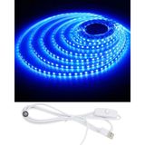 Powerr Led Aydınlatma 5 Metre 5 Volt 2835 Smd Mavi Iç Mekan 60 Ledli Şerit USB Li Anahtarlı Beyaz Güç Kablosu Set