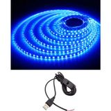 Powerr Led Aydınlatma 5 Metre 5 Volt 2835 Smd Mavi Iç Mekan 60 Ledli Şerit USB Li Anahtarlı Siyah Güç Kablosu Set