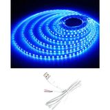 Powerr Led Aydınlatma 5 Metre 5 Volt 2835 Smd Mavi Iç Mekan 60 Ledli Şerit USB Li Beyaz Güç Kablosu Set