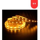 Powerr Led Aydınlatma 5 Volt 2835 Smd Sarı Amber Iç Mekan 60 Ledli 5 Metre Şerit LED